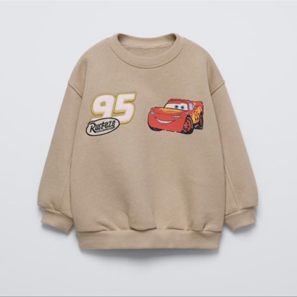 Zara Kids Disney Pixar Cars Lighting McQueen Piston Cup Sweatshirt 6Y NWT